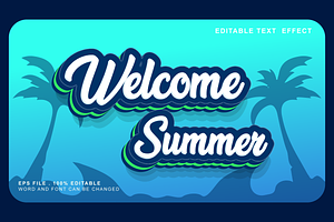 Editable Text Effect Welcome Summer