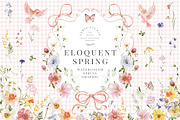 Spring Floral Watercolor Clipart Set, a Decorative Illustration by Veris Studio (Thumbnail 1 of 20)