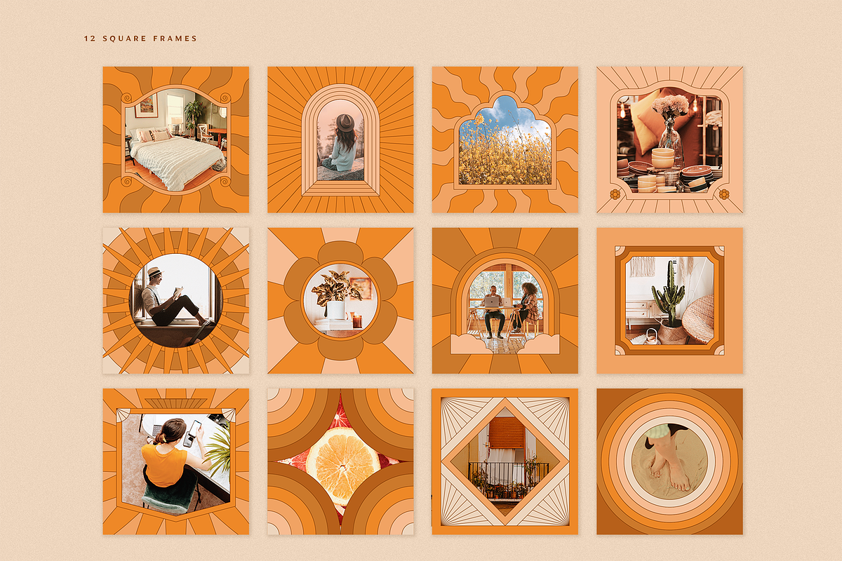 Retro vibes - vector design elements, a Graphic by venimo