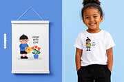 Kids Garden Clipart, Cards, Patterns, a Seasonal Illustration by Ejevyaka (Thumbnail 6 of 6)