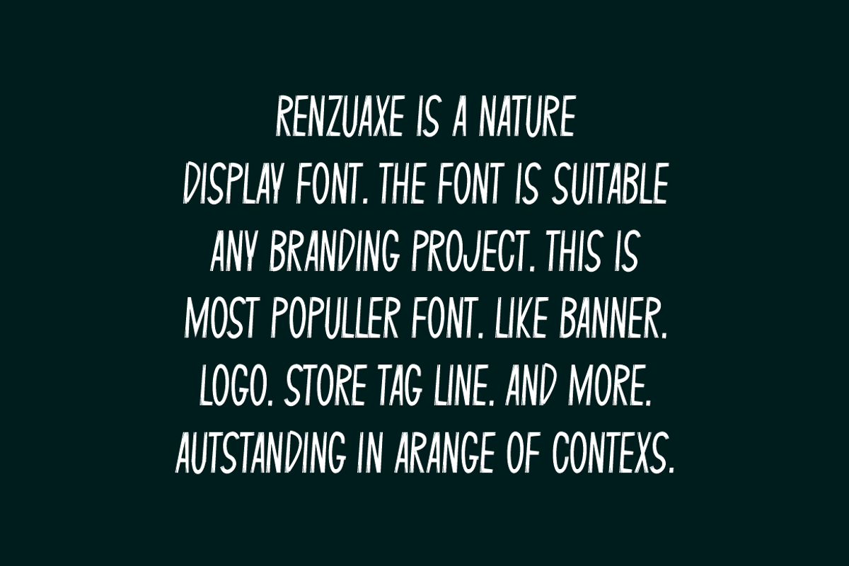 Renzuaxe - Nature Font, a Handwritten Font by QR Design Studio (Photo 4 of 6)