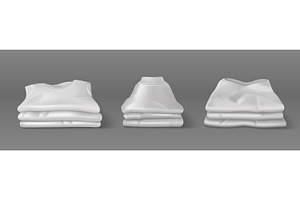 Stacks of clean white clothes, an Object Illustration by art PVP - market