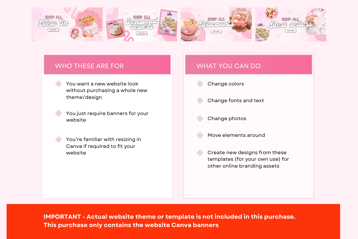 Cute Pink Shopify Shop Web Banners, a Shopify Template by Template Twist Shop (Photo 3 of 5)