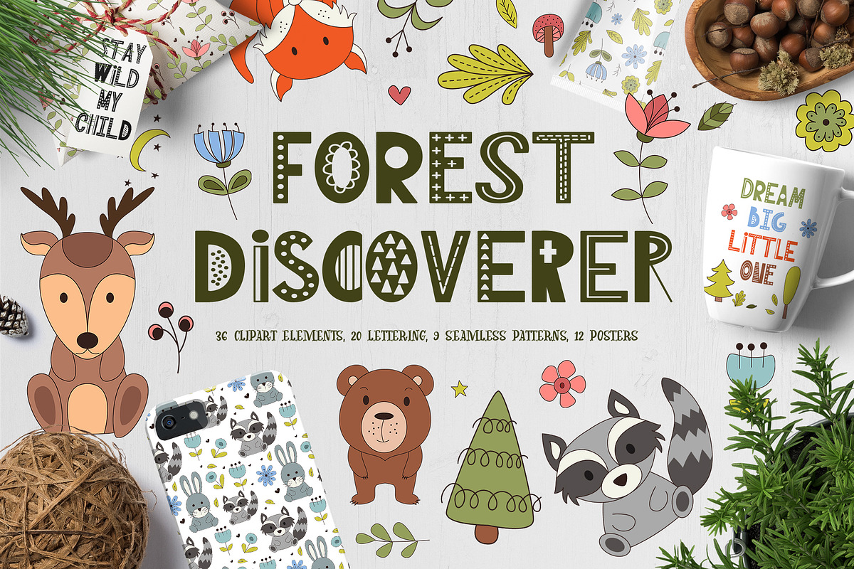 Forest Discoverer - Clip art+Posters, an Animal Illustration by Astarte_design (Photo 1 of 9)