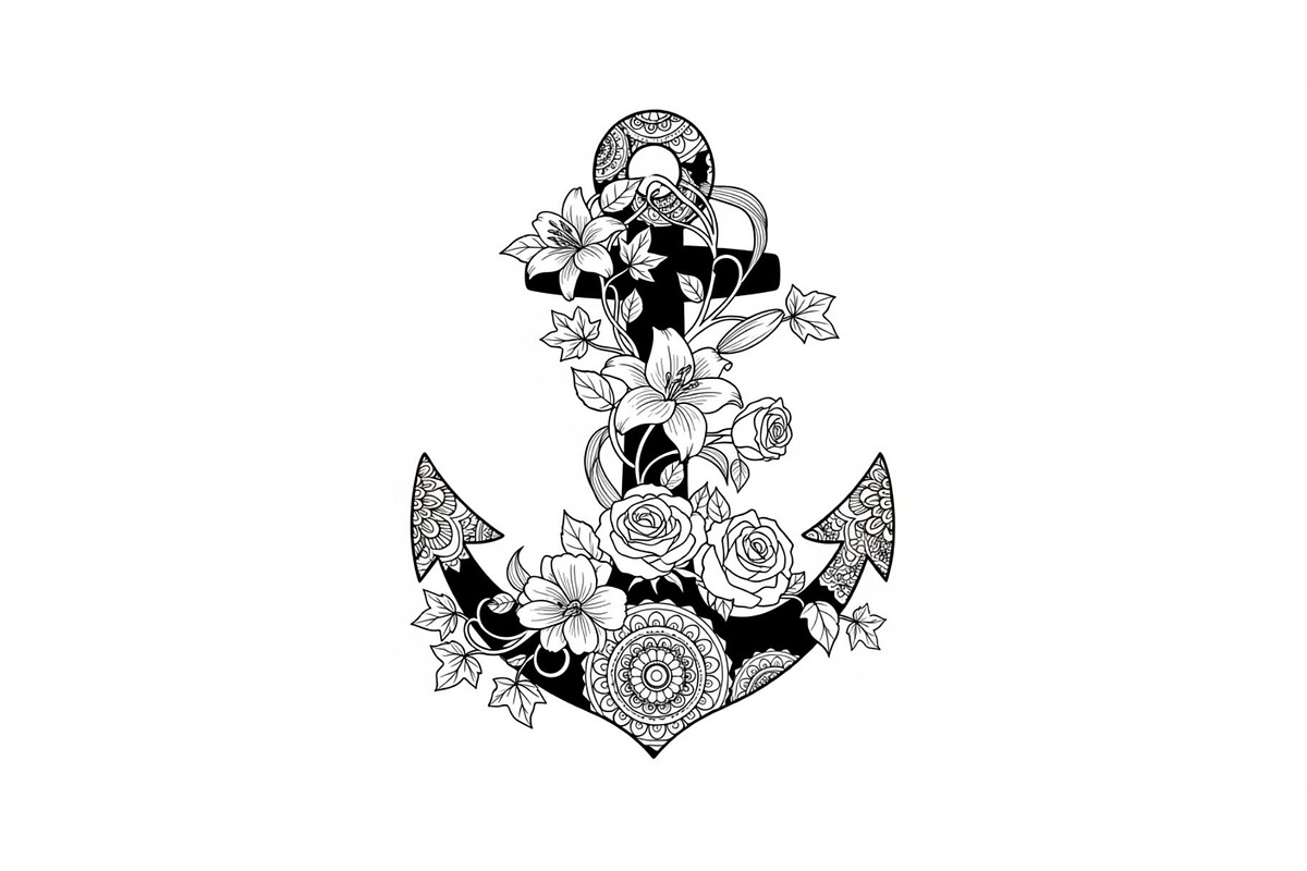 Ornamental Anchor Silhouette SVG, an Illustration by Designs_River (Photo 8 of 31)