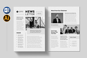 Newsletter Layout | Word, a Flyer Template by Pixelpick