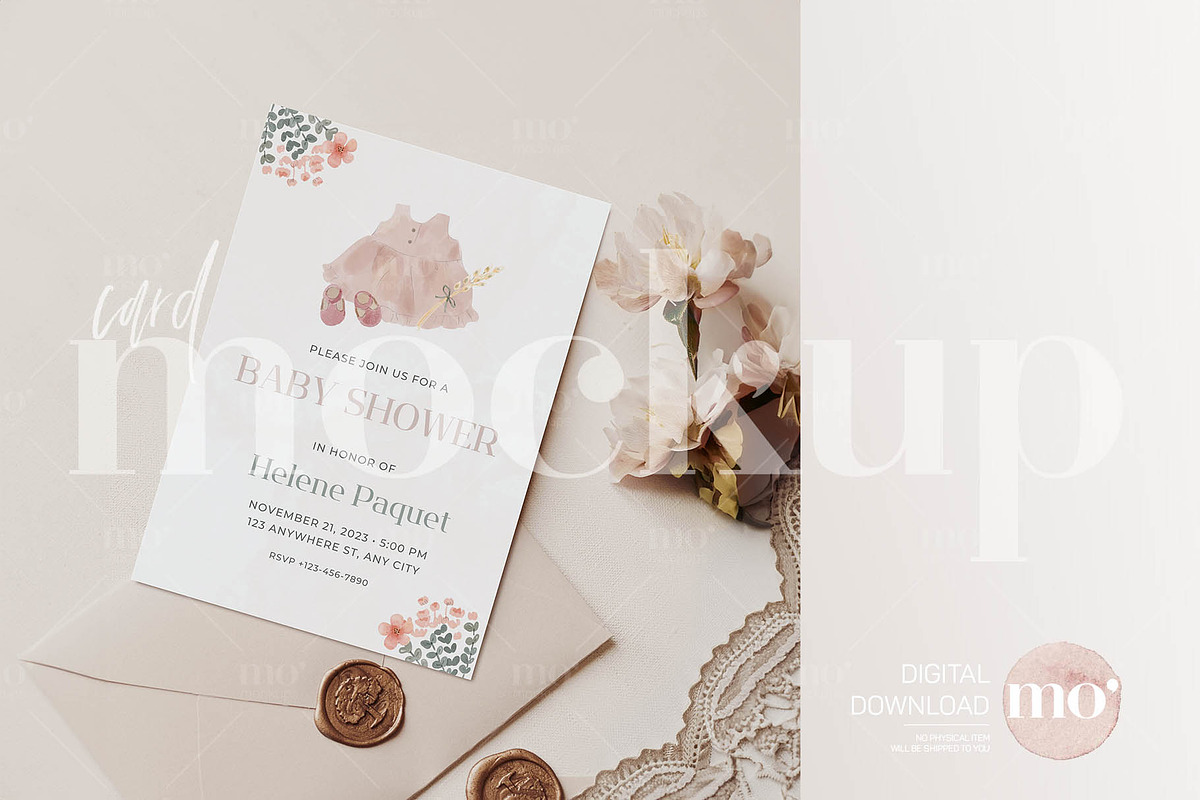 5x7 Invitation Mock up, a Product Mockup by MoMockups (Photo 2 of 6)