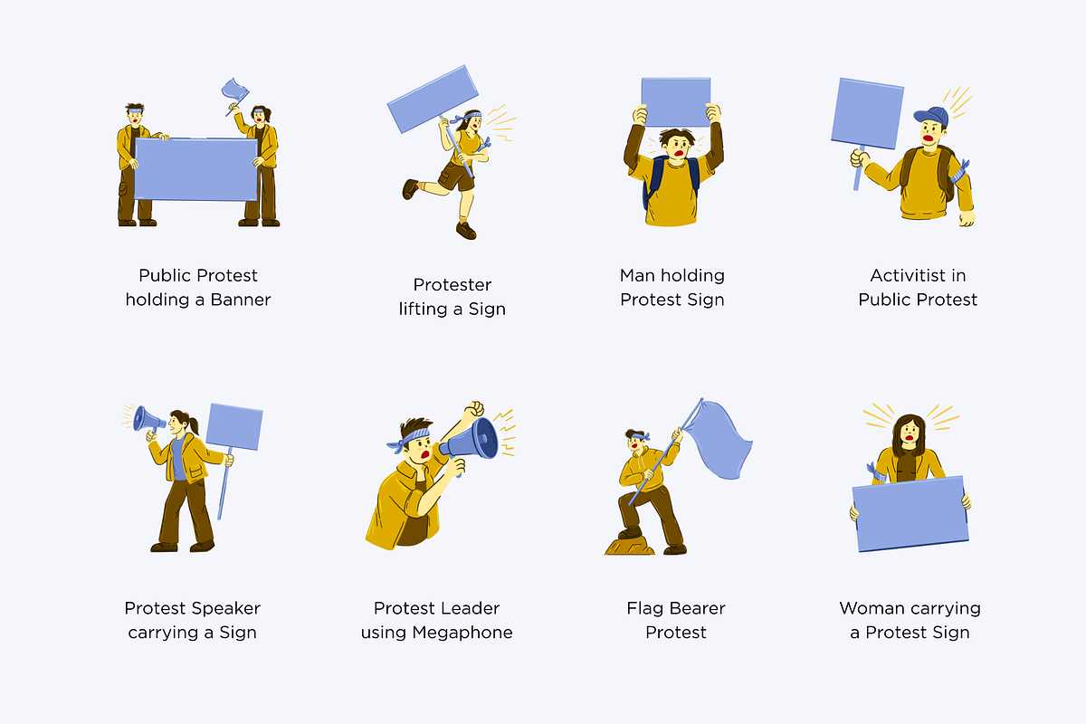 Public Protest Illustration, a Person Illustration by Deemak Daksina