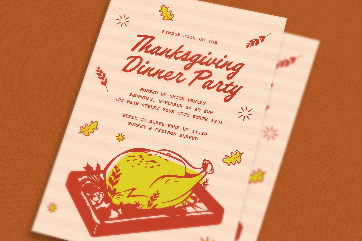 Thanksgiving Dinner Party Invitation preview 2