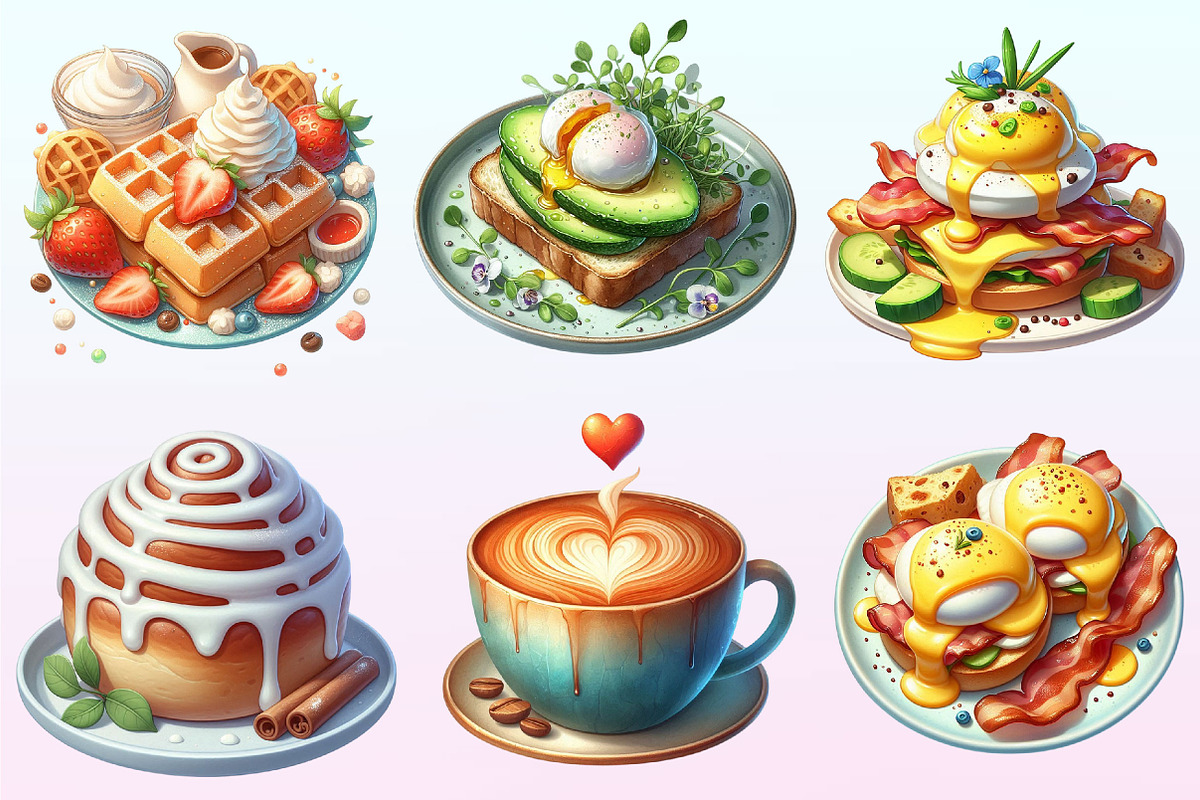Watercolor Lazy Brunch Day Clipart., a Graphic by CitraGraphics (Photo 3 of 4)
