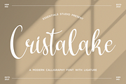 Cristalake, a Script Font by Essentials Studio (Thumbnail 1 of 9)