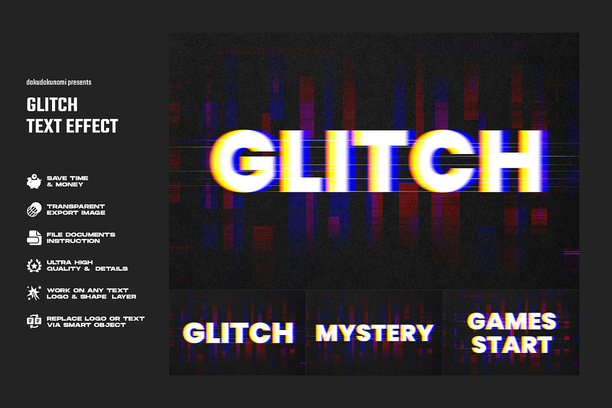 Glitch Text Effect, a Layer Style Add-On by dokudokunomi (Photo 2 of 4)