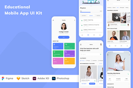 Educational Mobile App UI Kit, an UI Kit Template by Betush