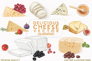 Cheese vector illustrations
