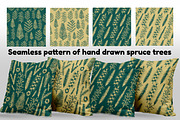 Hand Drawn Spruce Branches & Pattern, a Background Graphic by IRSYART (Thumbnail 3 of 9)