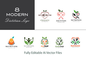 Modern Dietitian Logo Collection, a Branding & Logo Template by YUDesignStore