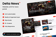 Delta News - Website uikit for news, an UI Kit Template by Minialis (Thumbnail 1 of 6)