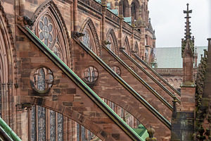 Roof and flying buttresses of Strasbourg Cathedral in France, an Architecture Photo by GoodGoods