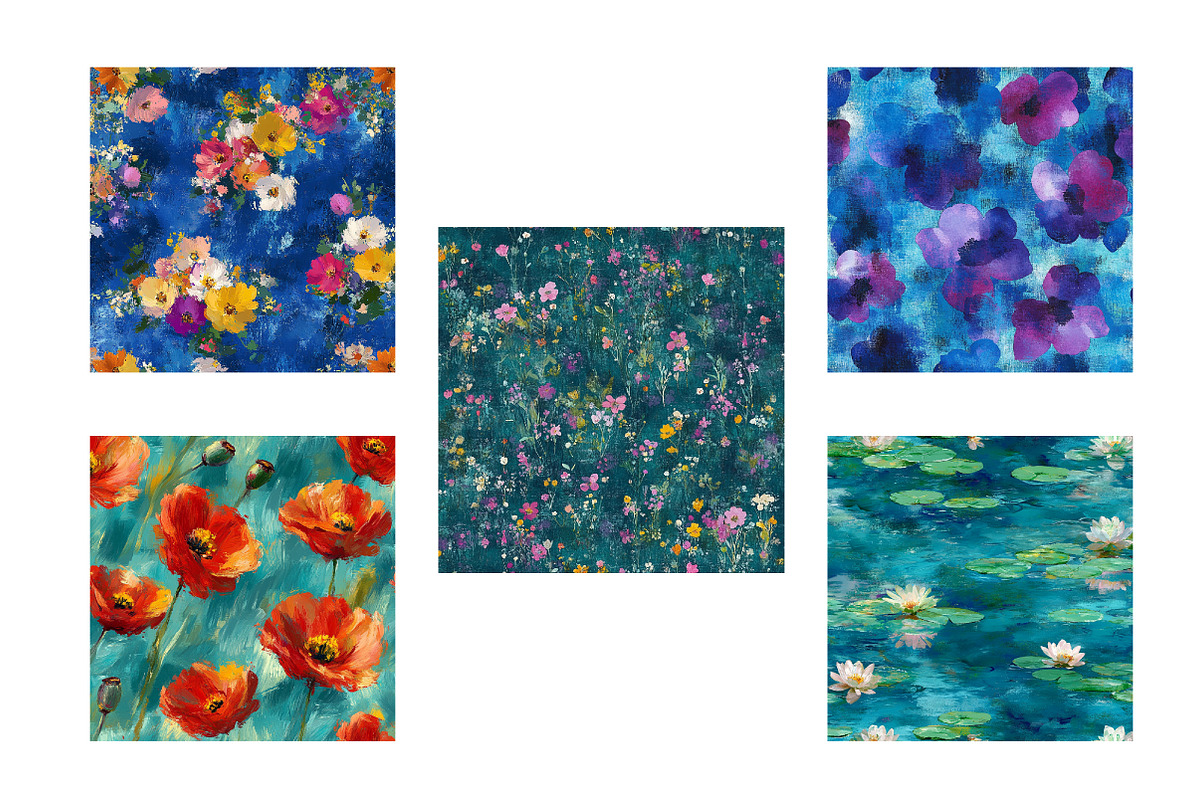 Flowers Digital Papers, a Texture Illustration by Designworld (Photo 5 of 5)