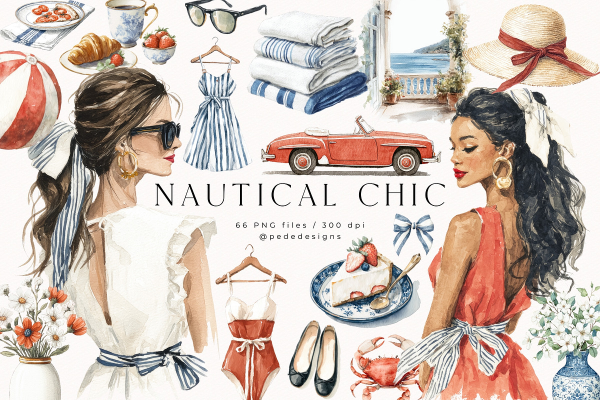 Nautical Chic Collection, a Decorative Illustration by PeDe Designs (Photo 2 of 29)