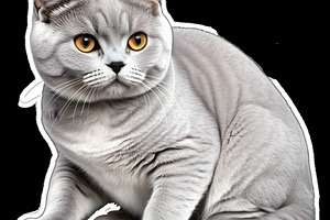 Cute British Shorthair cat clipart