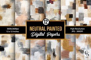 Neutral Painted Brushstrokes Pattern, a Pattern Graphic by Creative Store