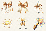 Watercolor New Year ClipArt's, an Illustration by DreamCafeArt (Thumbnail 2 of 6)