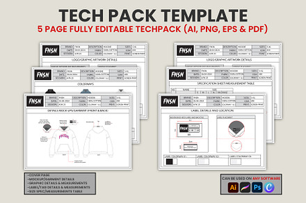 Fashion Tech Pack Template, a Graphic by S.i. Graphics®