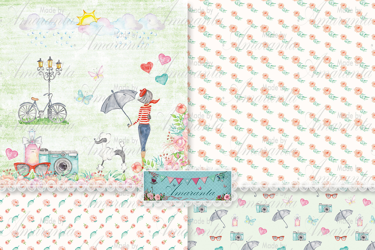 París - patrones y recortables, a Pattern Graphic by MadeByAmaranta (Photo 2 of 5)