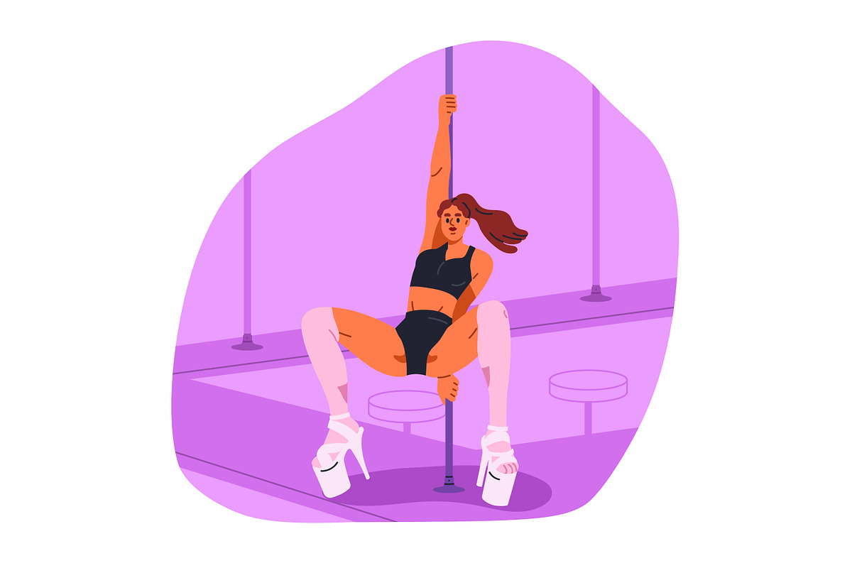 Pole dancers perform sexy dance set, a Sport Illustration by Good Studio (Photo 3 of 12)