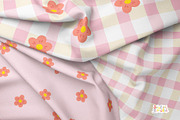 Floral Checkered Seamless Patterns, a Pattern Graphic by Svitlana Kharchuk (Thumbnail 4 of 6)