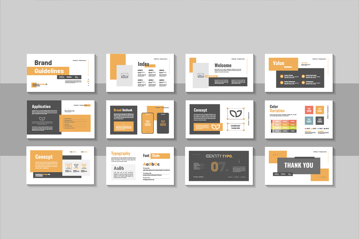 Modern brand guideline slide deck, a Presentation Template by Pavel_design (Photo 1 of 4)
