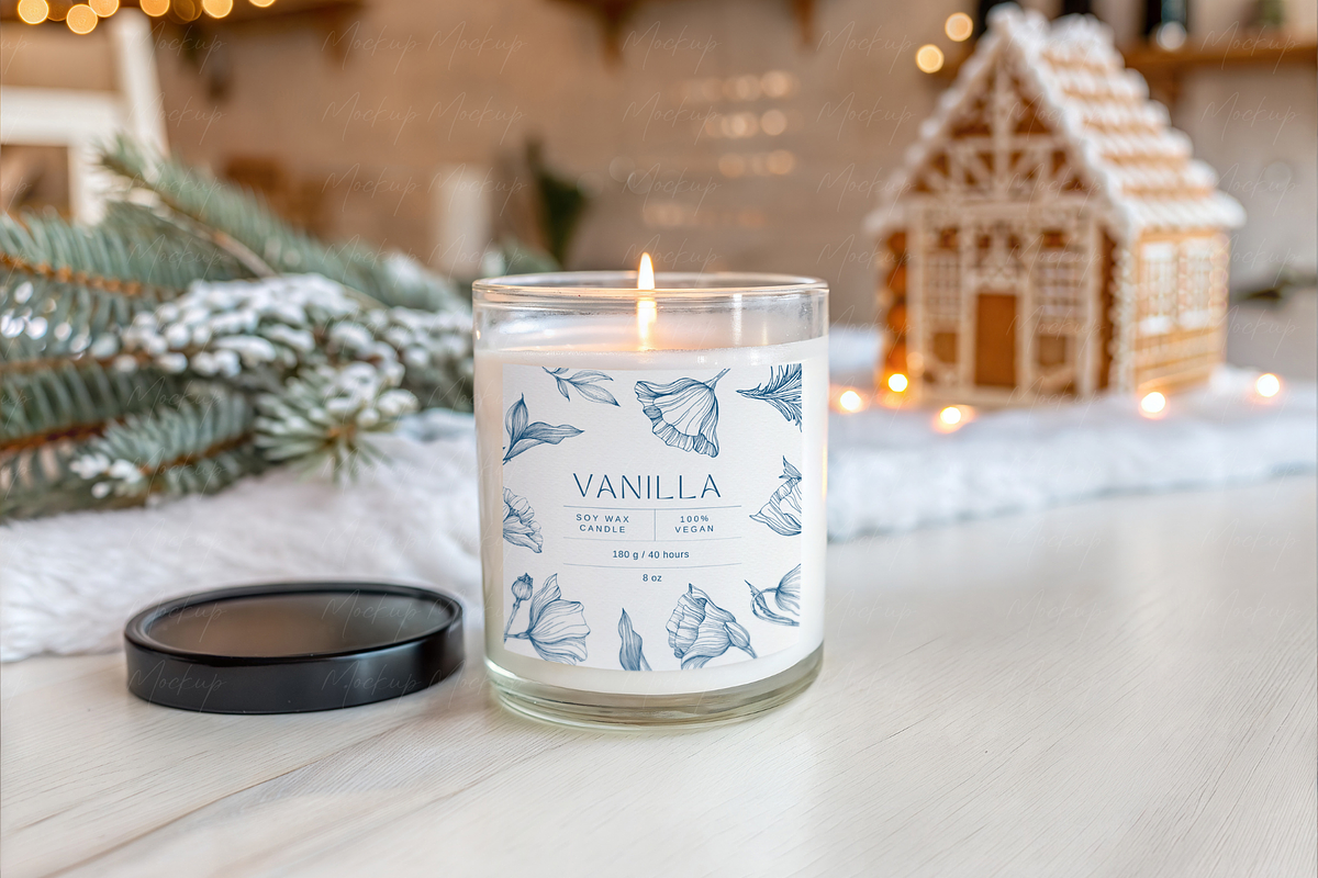 Christmas Gingerbread Candle Mockup, a Product Mockup by TatiMockup (Photo 3 of 5)