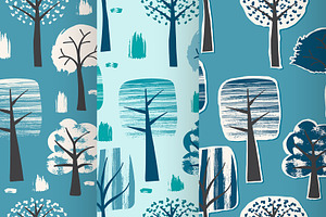 Vector Set of Winter Trees