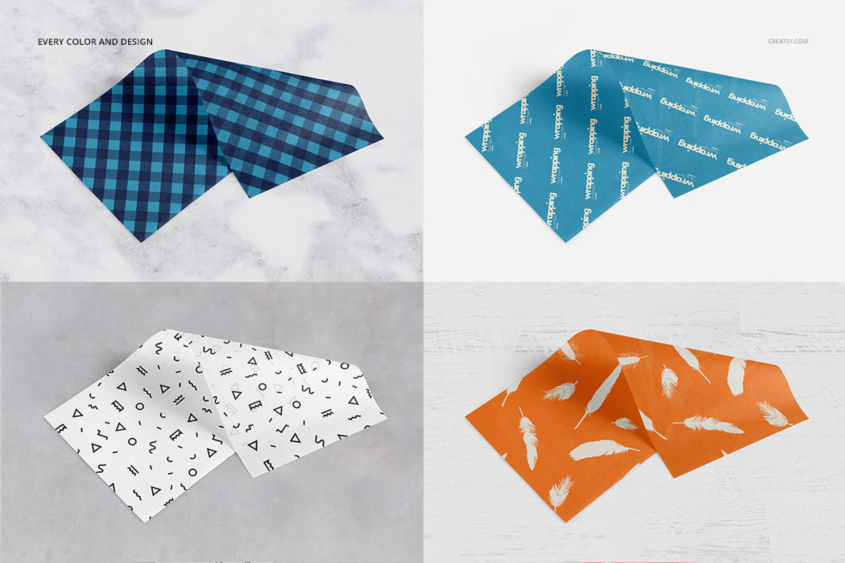 Wrapping Tissue Paper Mockup Set, a Pens & Pencil Mockup by creatsy5 (Photo 50 of 54)