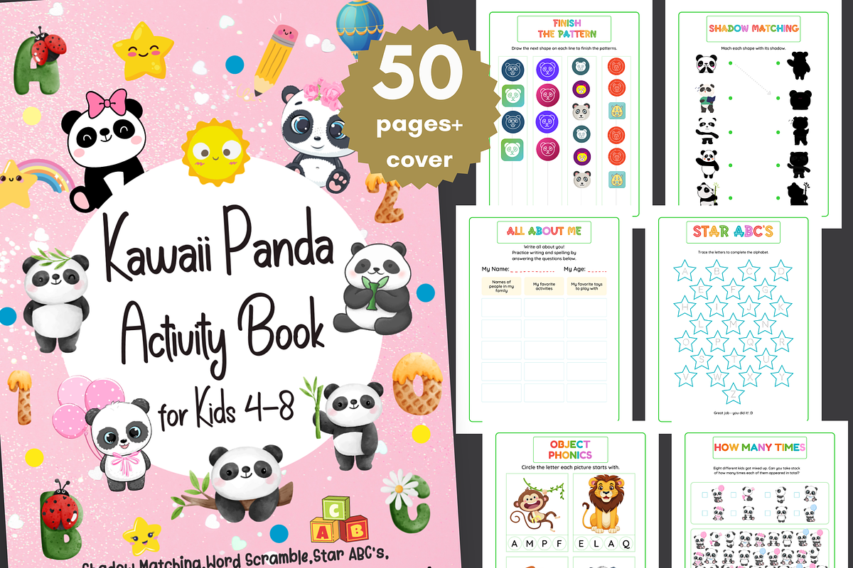 Kawaii Panda Activity Book for Kids, an Education Illustration by LA Design (Photo 1 of 10)