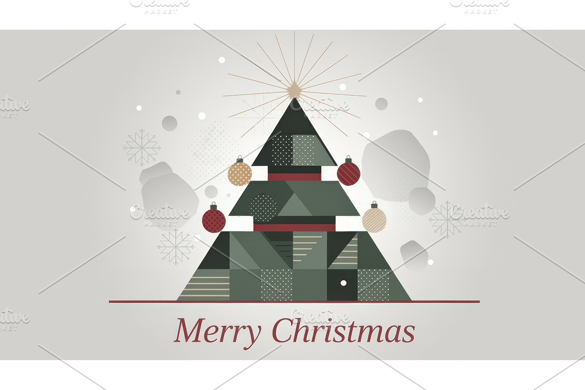 Geometric Christmas tree, an Illustration by tilialucida