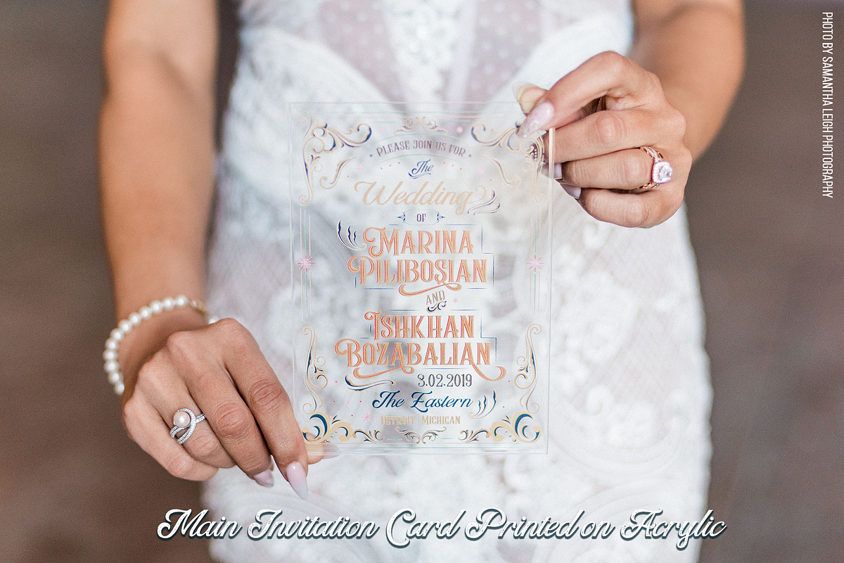 Art Deco Acrylic Wedding Invitation, an Invitation Template by Cordial Punch Press (Photo 4 of 7)