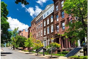 Historic Residential Street in, an Architecture Photo by Leonid Andronov