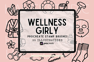 Wellness Girly Procreate Stamp Brush