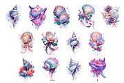 Pastel Sea Shell Clipart - 13 PNG, an Animal Illustration by InkyQueenArt (Thumbnail 5 of 6)