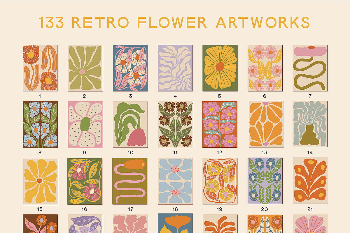 Retro Posters Groovy Flower Market, a Decorative Illustration by Ayya Studio (Photo 14 of 16)