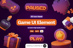 3D Game UI Element Icon