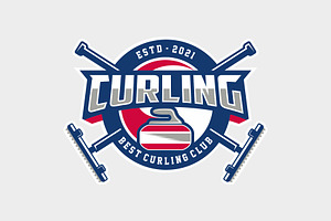 Curling Club Emblem Logo Design