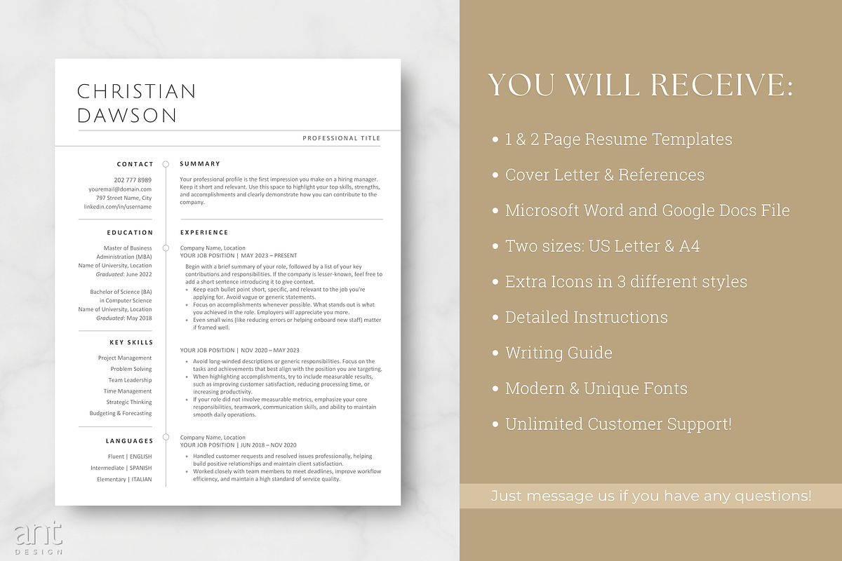 Moderm Resume Template - Christian, a Resume Template by AntDesignStudio (Photo 7 of 9)