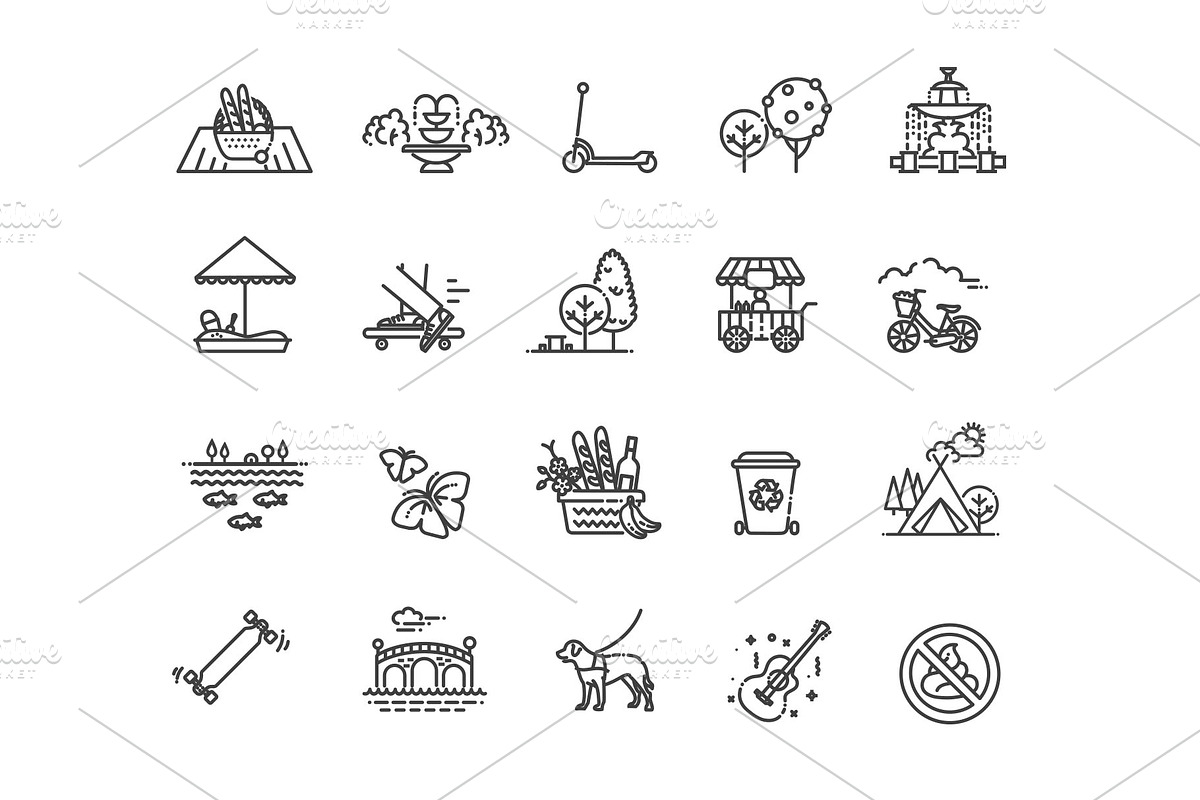 City Park Icons Set, an Object Illustration by Tettygreen (Photo 2 of 3)
