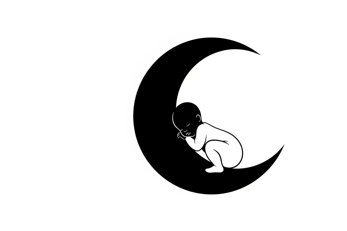 Adorable sleeping moon baby decor, an Illustration by Amazin_art (Photo 14 of 25)