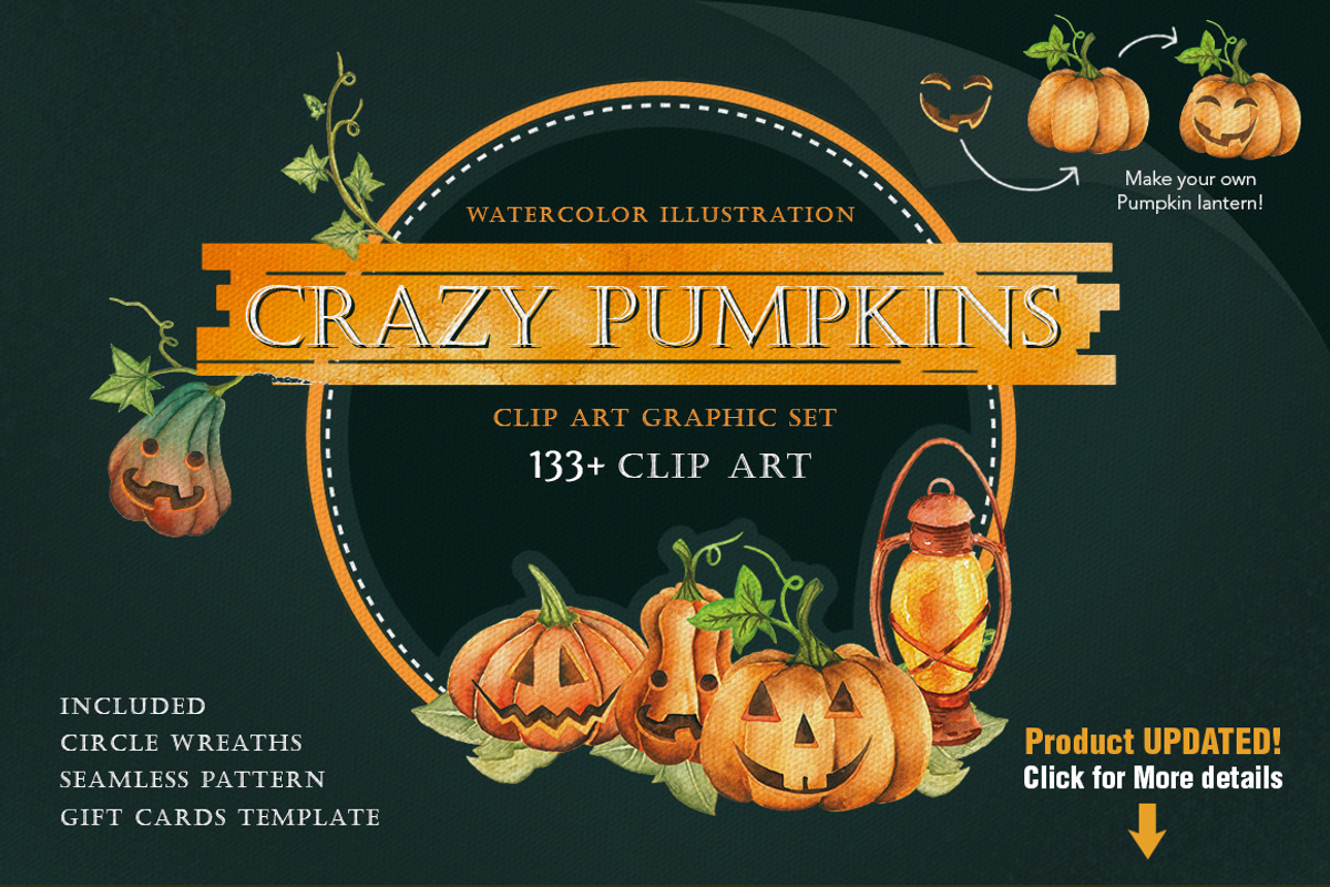 CRAZY PUMPKINS Watercolor, an Illustration by andypray (Photo 1 of 6)