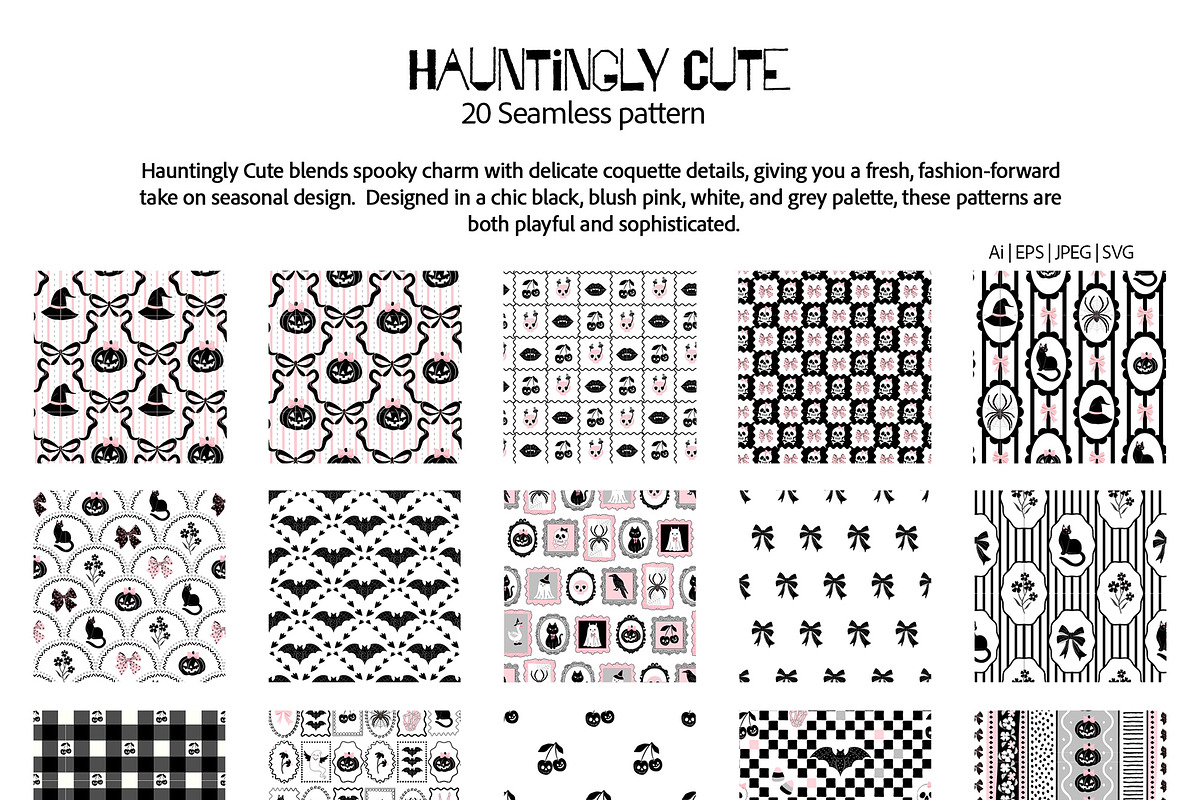 Coquette Halloween Seamless Pattern, a Pattern Graphic by Essentially Nomadic (Photo 8 of 10)