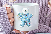 Christmas Pajama Polar Bear Clipart, an Illustration by CraftArtStudio (Thumbnail 5 of 6)